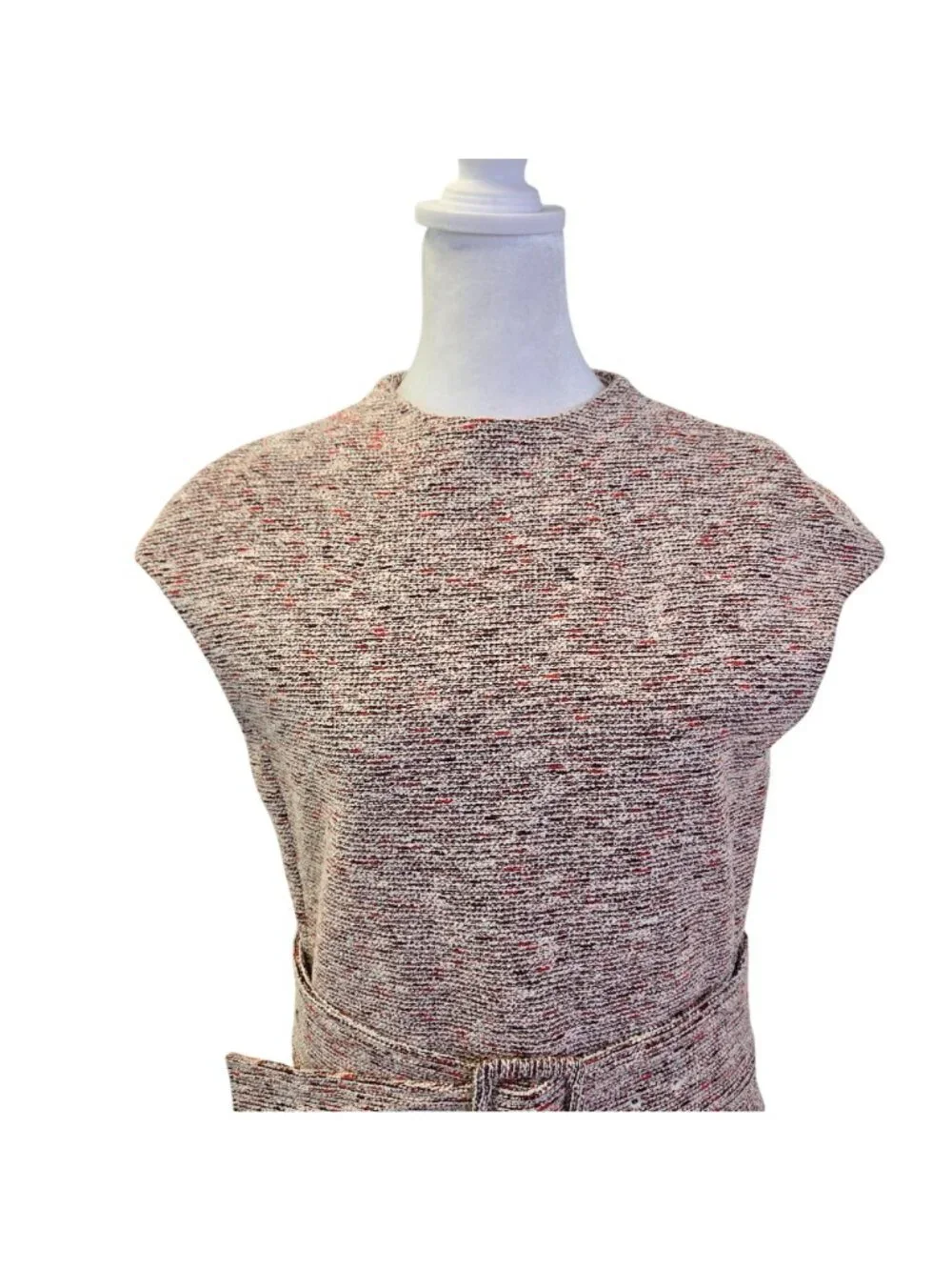 Theory Fancy Tweed Mod Belted Mini Shift Dress Size 8